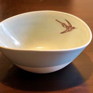 Gleena, organic serving bowl with hummingbird, ocean